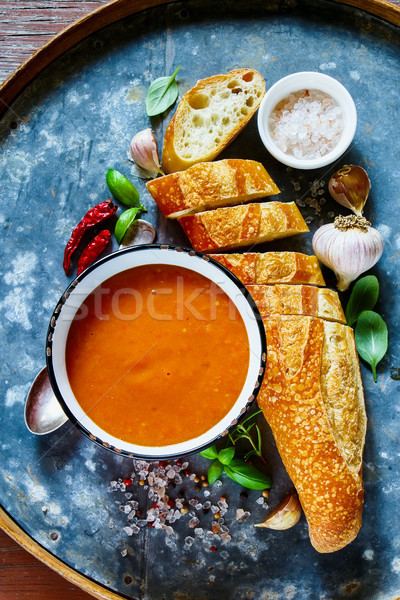 Tomato soup Gazpacho  Stock photo © YuliyaGontar
