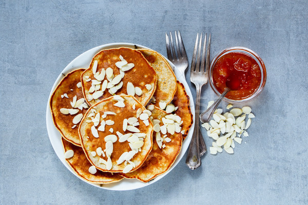 Whole grain pancakes Stock photo © YuliyaGontar