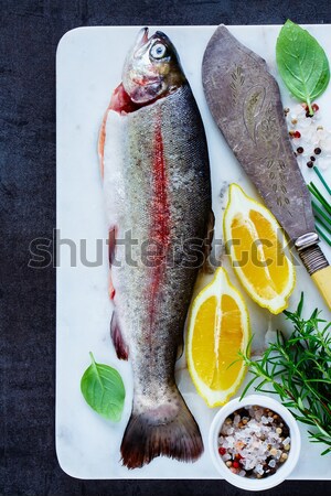 Raw rainbow trout Stock photo © YuliyaGontar