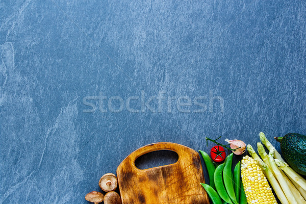 Voedsel champignons verse groenten oude houten Stockfoto © YuliyaGontar