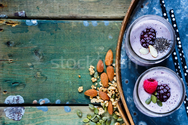 Healthy berry smoothie Stock photo © YuliyaGontar