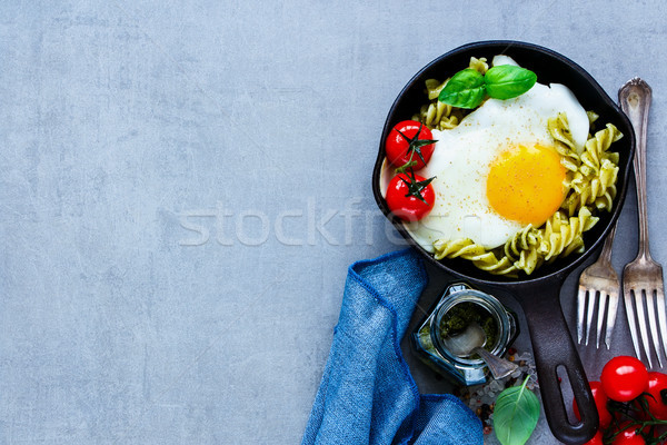 Italian pasta in pan Stock photo © YuliyaGontar
