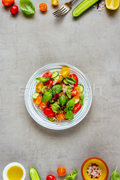 Healthy salad and ingredients Stock photo © YuliyaGontar