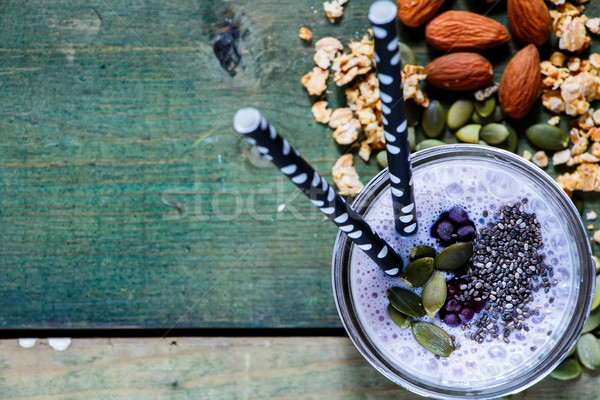 Healthy berry smoothie Stock photo © YuliyaGontar