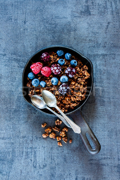 Ovaz granola sănătate dietă mic dejun set Imagine de stoc © YuliyaGontar