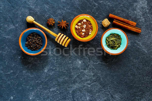 Tea composition over texture Stock photo © YuliyaGontar