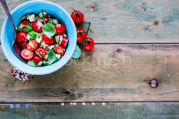 Salad bowl with vegetables Stock photo © YuliyaGontar