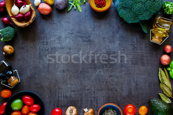 Flat-lay of ingredients Stock photo © YuliyaGontar