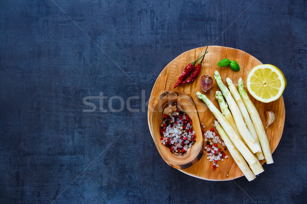 Fehér spárga hozzávalók különböző egészséges főzés Stock fotó © YuliyaGontar