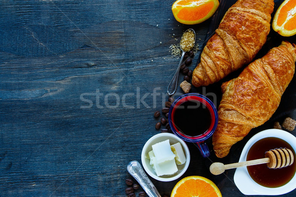 Stock photo: Fresh baked croissants