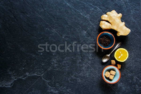 Tea composition over texture Stock photo © YuliyaGontar