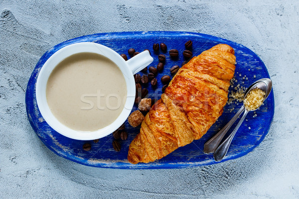 ストックフォト: 朝食 · セット · コーヒーカップ · クロワッサン