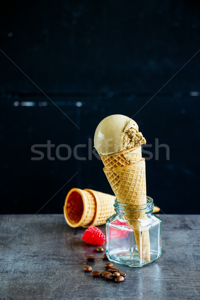 Coffee ice cream Stock photo © YuliyaGontar