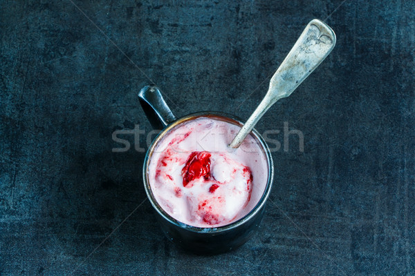 ストックフォト: イチゴ · アイスクリーム · 務め · ヴィンテージ · 鉄