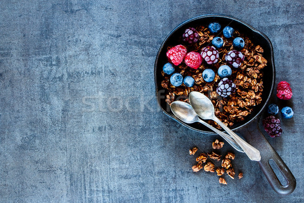 Foto stock: Avena · granola · salud · dieta · desayuno · establecer