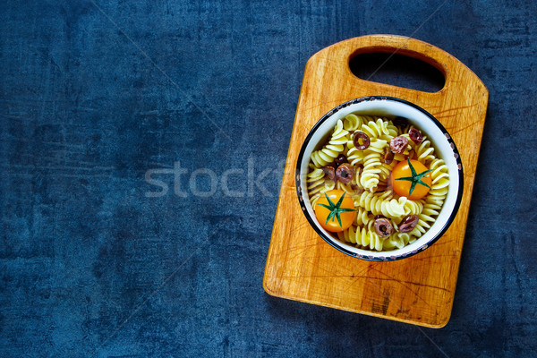  pasta salad with tomatoes Stock photo © YuliyaGontar