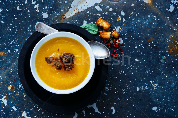 Autumn pumpkin soup Stock photo © YuliyaGontar