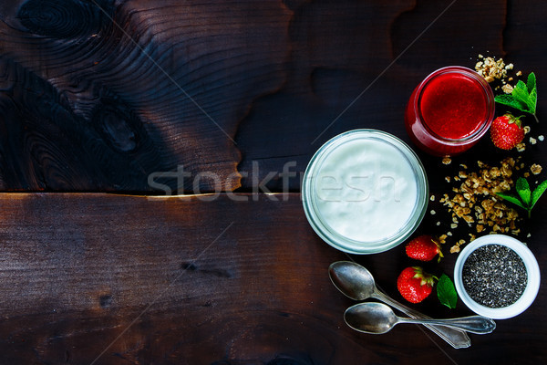 Healthy breakfast table Stock photo © YuliyaGontar