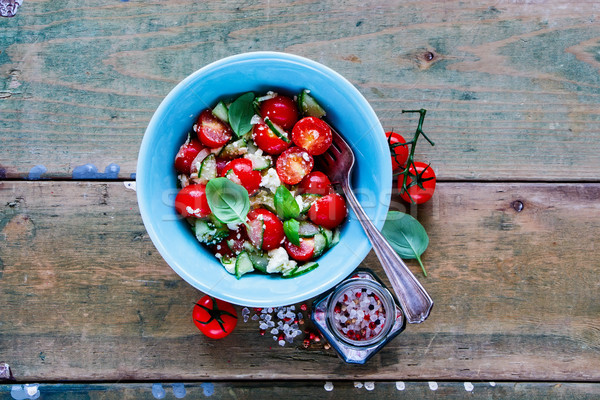 Salad bowl with vegetables Stock photo © YuliyaGontar