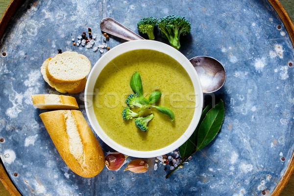 Homemade green soup Stock photo © YuliyaGontar