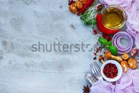 Składniki gotowania zdrowych śniadanie kolorowy pochlebca Zdjęcia stock © YuliyaGontar