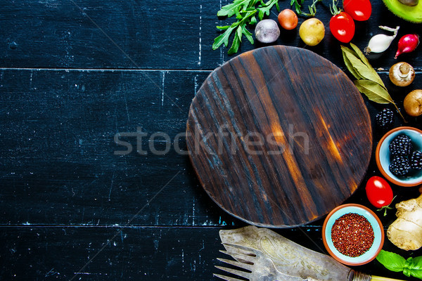 Stock photo: Food background on wood