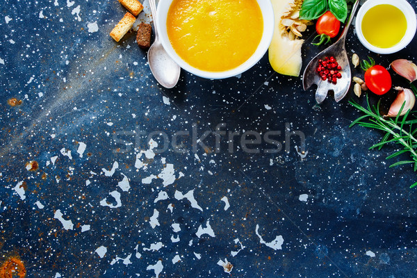 Autumn pumpkin soup Stock photo © YuliyaGontar