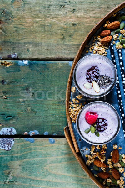 Healthy berry smoothie Stock photo © YuliyaGontar