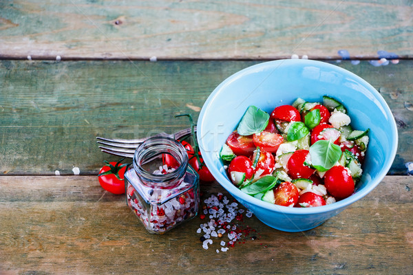 Salad bowl with vegetables Stock photo © YuliyaGontar