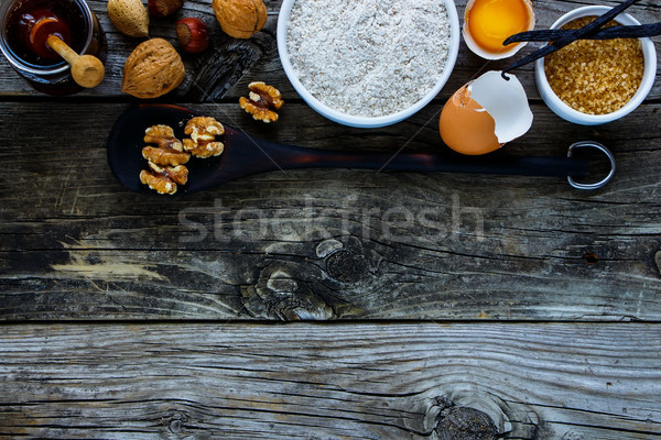 Zutaten Kuchen Gewürze Mehl Eier Stock foto © YuliyaGontar