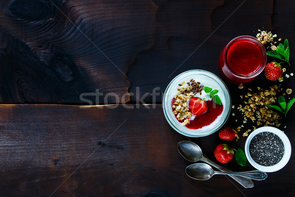 Healthy breakfast table Stock photo © YuliyaGontar