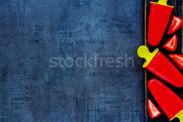 Căpşună sorbet îngheţată proaspăt fructe de padure Imagine de stoc © YuliyaGontar