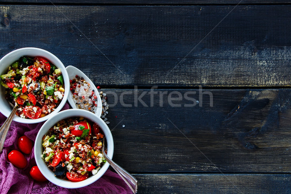 Red rice salad Stock photo © YuliyaGontar