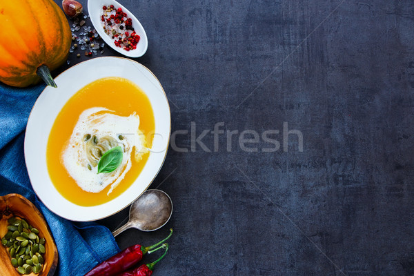 Pumpkin cream soup Stock photo © YuliyaGontar