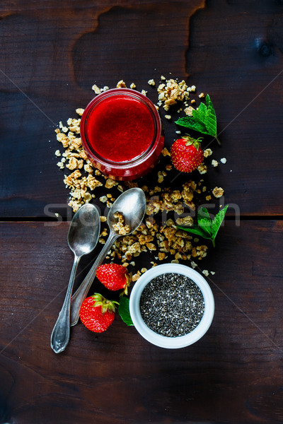 Healthy breakfast table Stock photo © YuliyaGontar