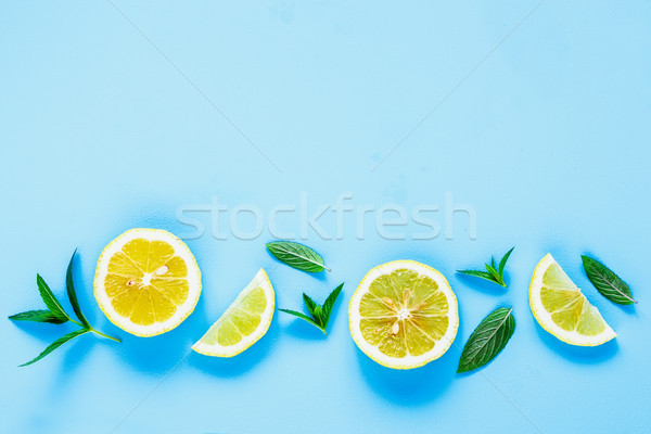 Lemon slices and mint Stock photo © YuliyaGontar