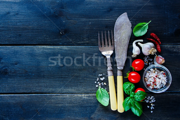Fresh vegetables and seasoning Stock photo © YuliyaGontar