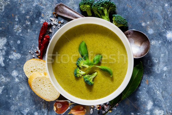 Homemade green soup Stock photo © YuliyaGontar