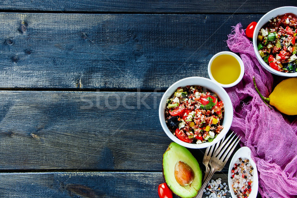 Red rice salad Stock photo © YuliyaGontar