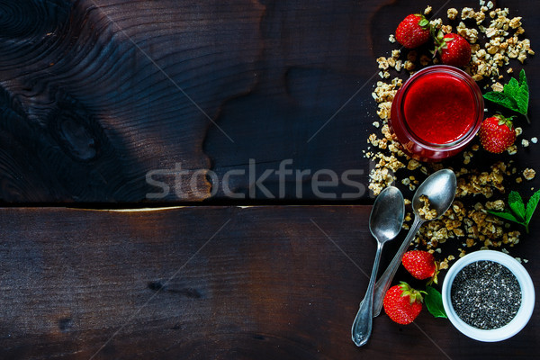 Healthy breakfast table Stock photo © YuliyaGontar