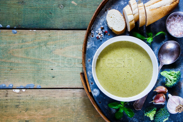 Homemade green soup Stock photo © YuliyaGontar