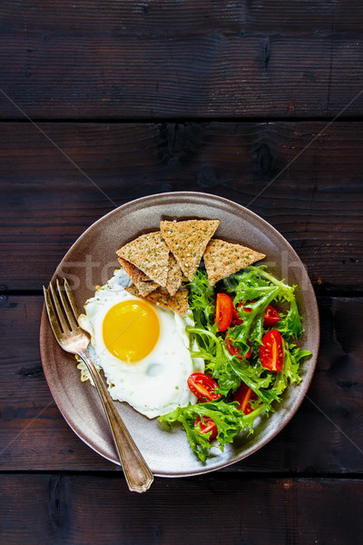 Breakfast plate with egg Stock photo © YuliyaGontar