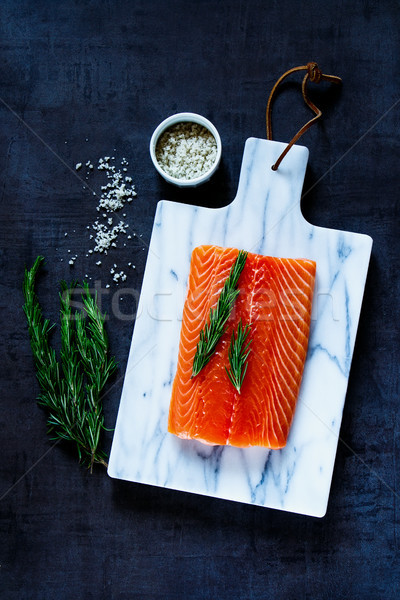 Fresh raw salmon Stock photo © YuliyaGontar