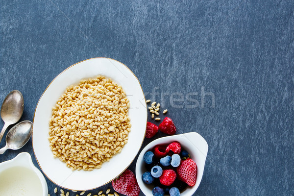 Rice cereal with berries Stock photo © YuliyaGontar