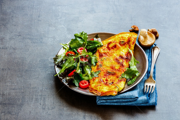 Mushroom omelette and salad Stock photo © YuliyaGontar