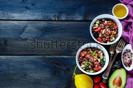 Red rice salad Stock photo © YuliyaGontar