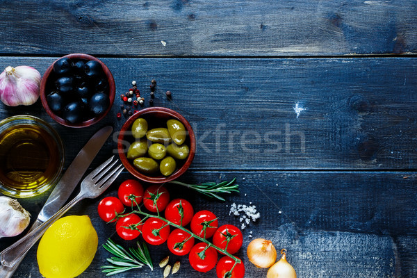 Foto stock: Comida · italiana · superior · vista · italiano · ingredientes · cocina