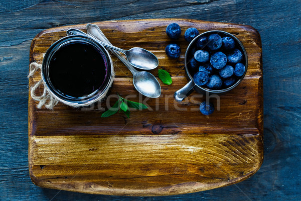 Homemade blueberry jam Stock photo © YuliyaGontar