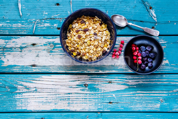 Healthy muesli in bowl Stock photo © YuliyaGontar
