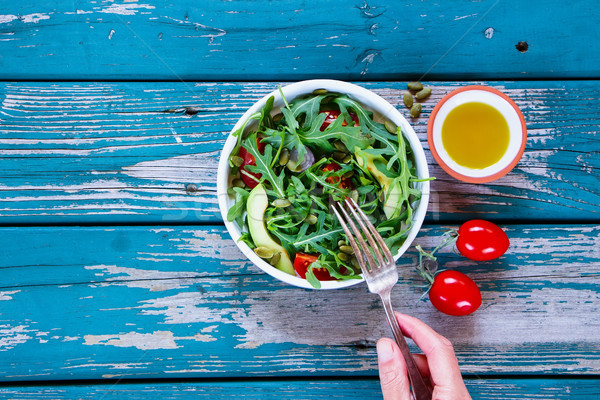 Spring vegetable salad Stock photo © YuliyaGontar